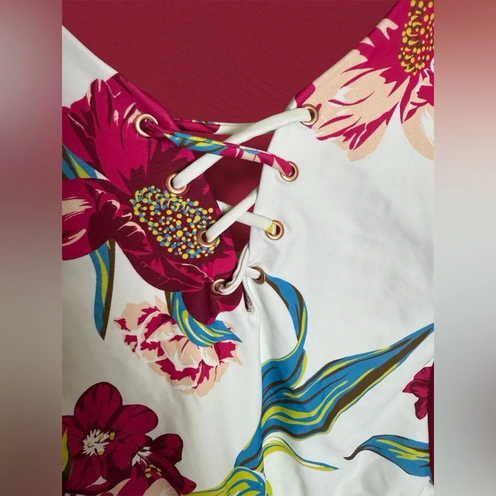 6 Shore Road Floral Lace-Up Swimsuit - Picture 5 of 9